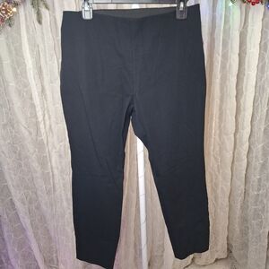 a new day Women's High Rise Black Strechy Slim Leg Trousers Dress Pants